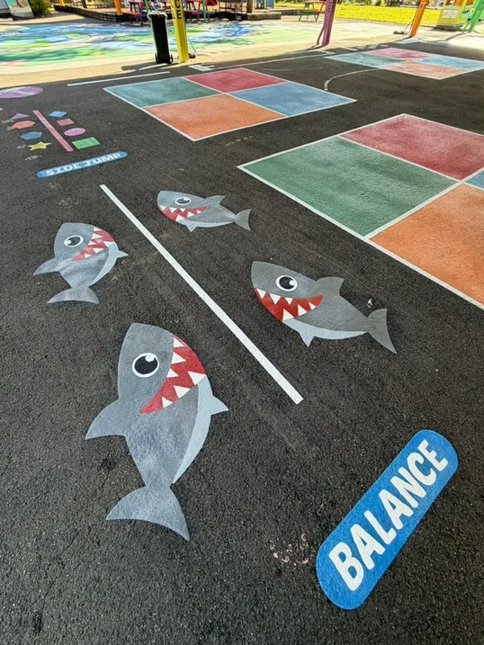 Shark balance beam markings