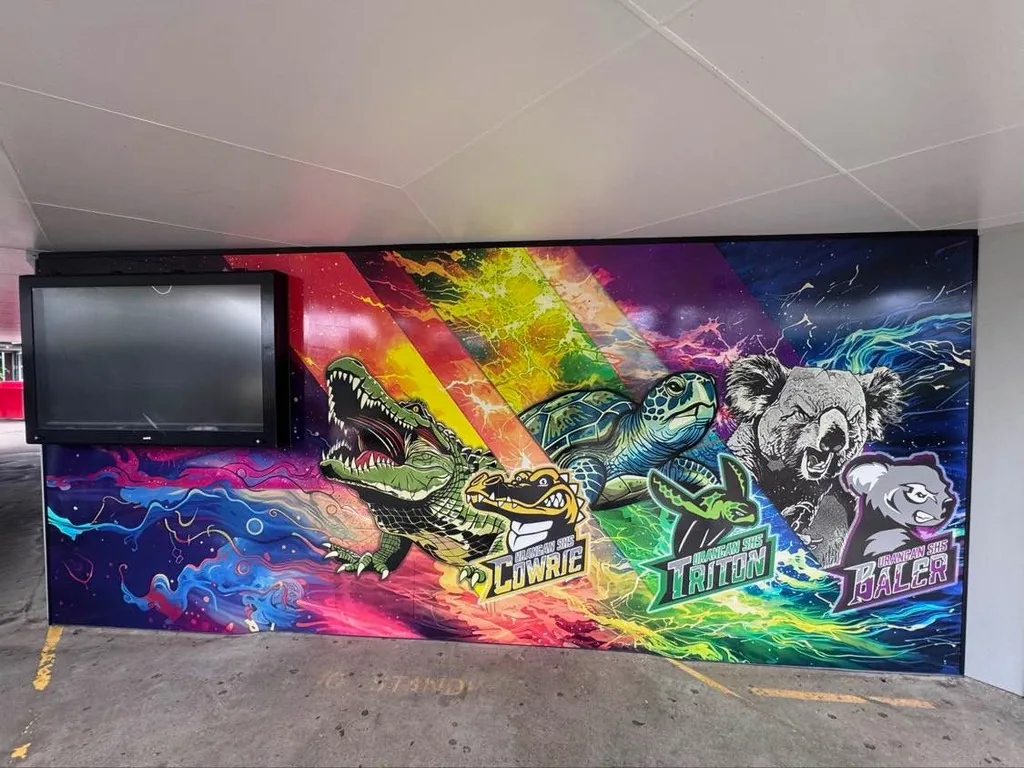 School house mascots mural